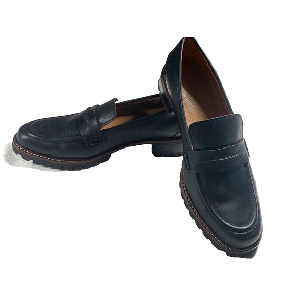 Madewell Shoes - Madewell The Corinne Lugsole Loafer Black Leather Womens 9.5 Shoes Chunky Flats
